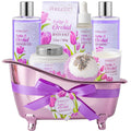 Tulip & Orchid Mother'S Day Gifts for Women, Bath and Body Gift Basket, Spa Gift Basket, Spa Kit, Self-Care Set, Spa Kit for Women Gift Set, Birthday, Christmas, Mom Gift, Anniversary, Bath Gift Set