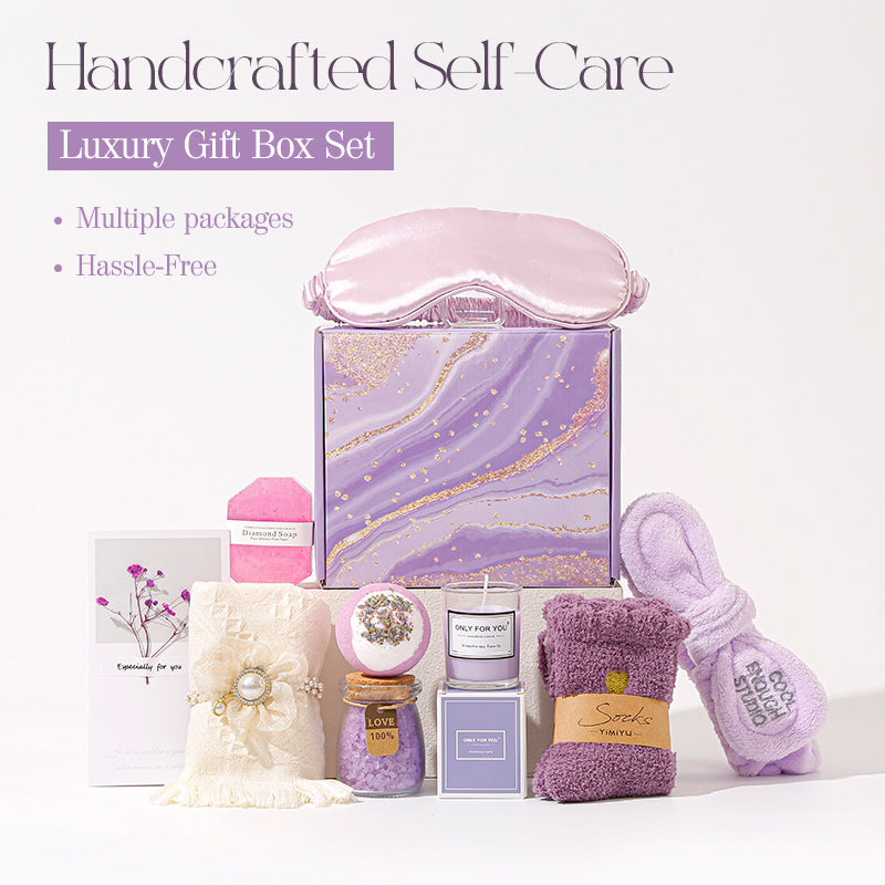 Purple Aromatherapy Candle and Bath Gift Set