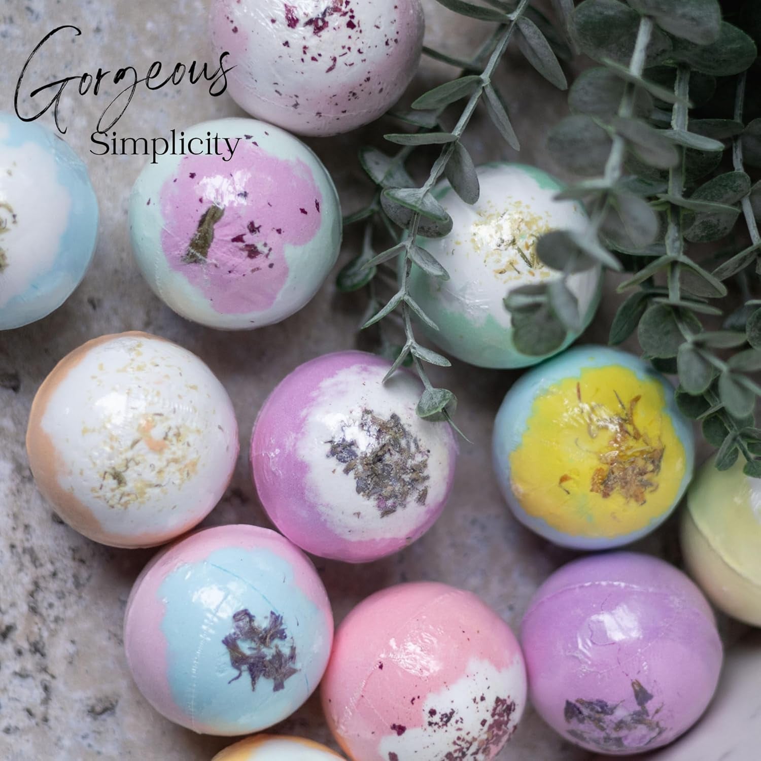 12 Inspire Bath Bombs for Women & Girls – Flower Topped Bath Bombs Girls, Fun Bathbombs Set, Organic Bath Fizzers, Luxury Gift for Mothers Day, Birthday, Christmas, Easter or Self Care
