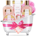 Gift Set for Women, Bath Sets for Women Gift, 8 Pcs Rose Spa Basket Includes Bubble Bath, Shower Gel, Body Lotion, Mom Birthday Gifts, Mother‘S Day Gifts for Her
