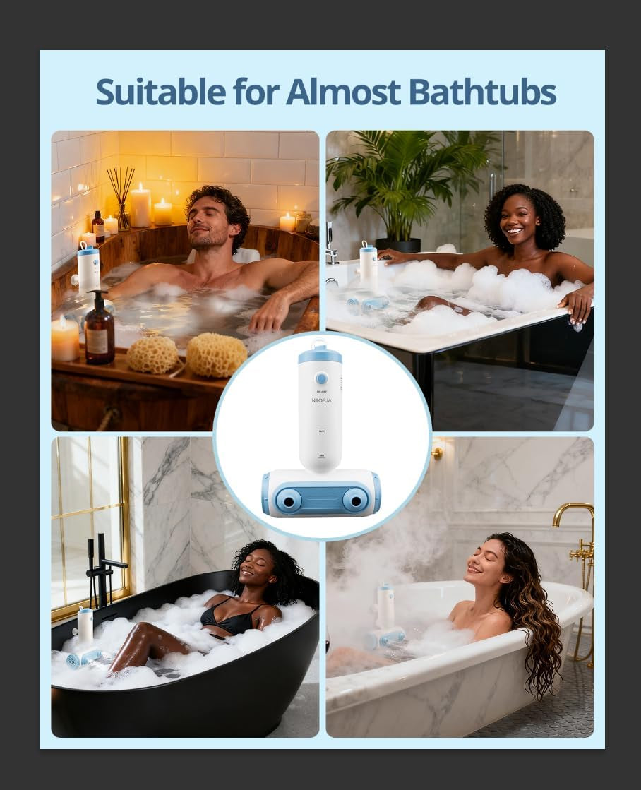 Bathtub Jets for Tub, Portable Jet Spa Bubble Machine (Corded)‌ | Bath Jets for Tub, Dual Hydro Jets, Bathtub Bubble Machine, Bath Jets for Bathtub