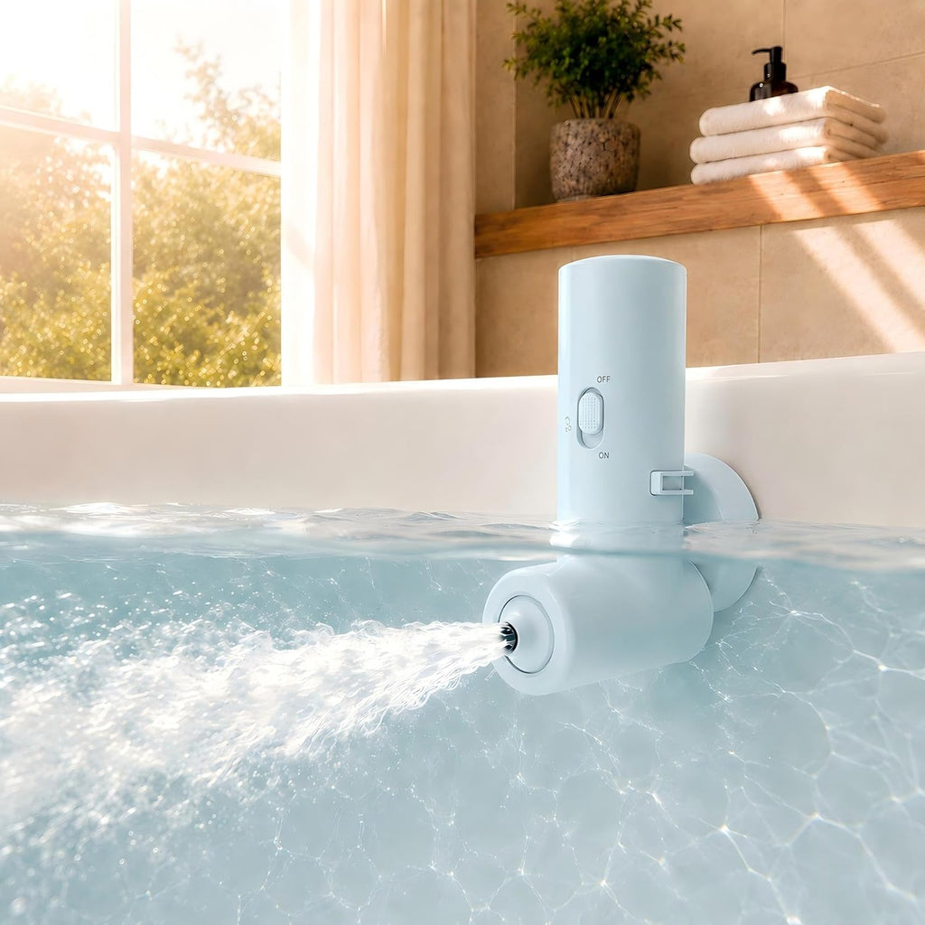 Bath Jet Spa, Impact Force 65 Kpa Rechargeable Bath Jet for Tub, Bubble and Jet Two Mode, Cordless Portable Bathtub Accessories with Adjustable Speed, Bathtub Jets for Home Spa, Relaxing (Blue)