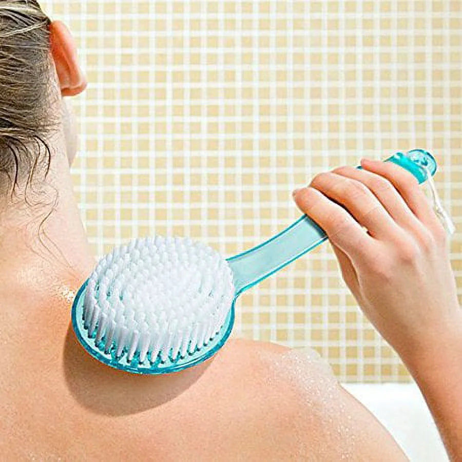 Body Brush with Long Handle - Back Scrubber for Exfoliating Skin, Improve Circulation and Shower Brush for Skin Health - Wet or Dry Body Brushing