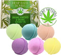 Variety 6 Pack Bath Bombs Organic Hempseed & Organic Coconut Oil Handmade in the USA