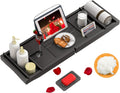 Bathtub Caddy Tray Expandable Bamboo Tub Tray for Luxury Bath with Book Holder and Free Soap Dish Black