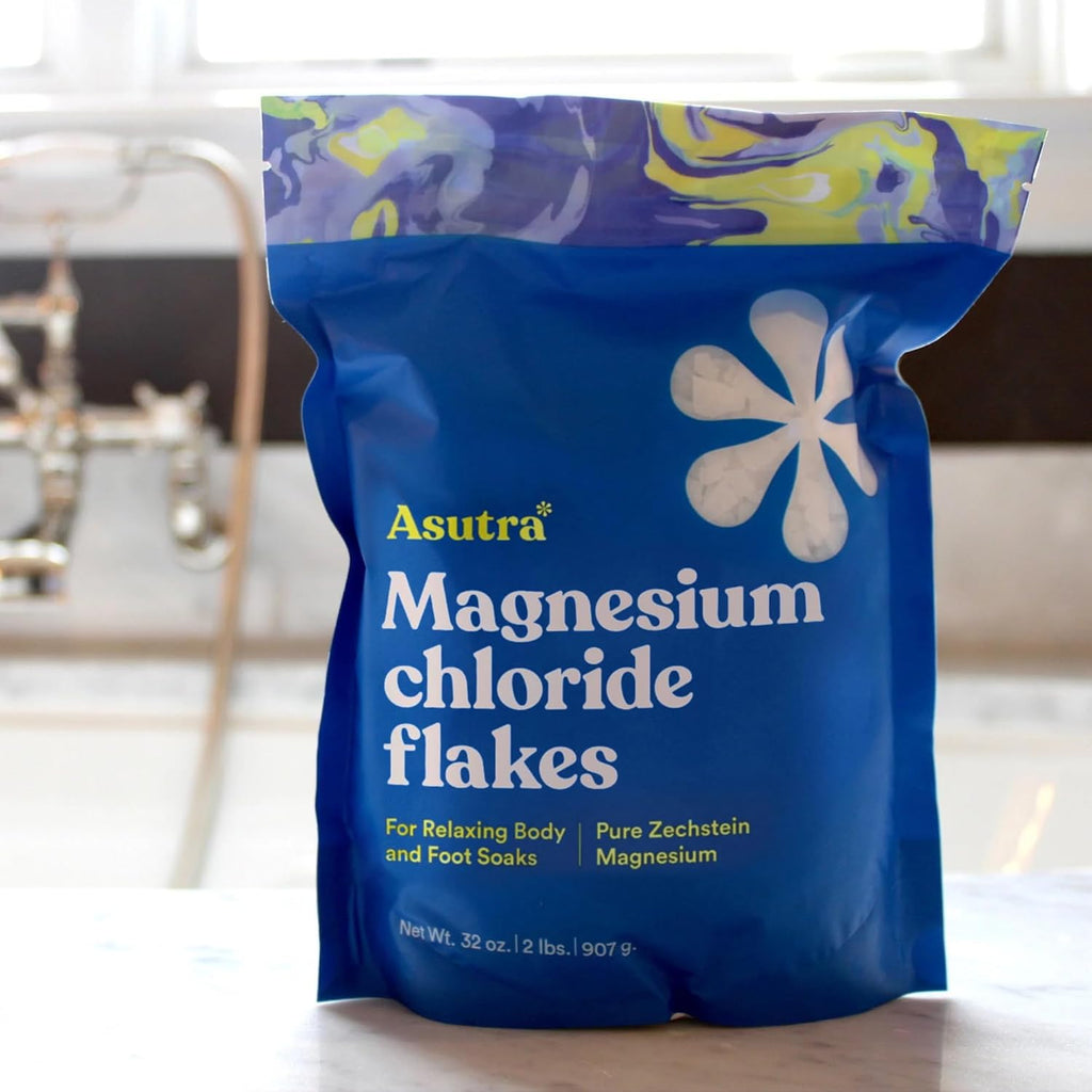 Magnesium Chloride Flakes for Bath, Pure Zechstein Source, Magnesium Flakes for Bath Soak, Foot & Body, FSA Eligible/Hsa Approved 2 Lbs