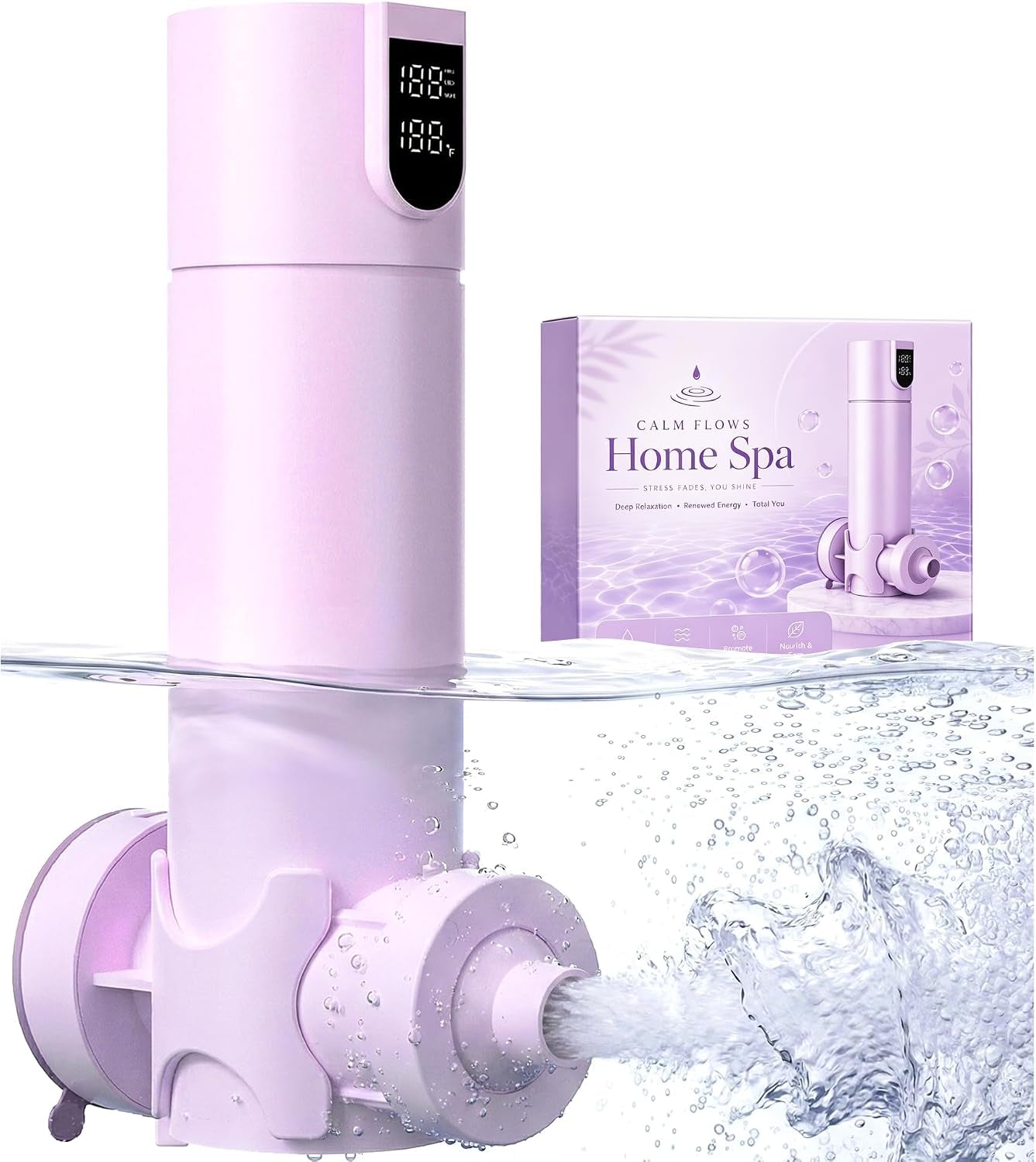 Bath Jets for Tub – Portable Cordless Bath Jet Spa for Bathtub with Vacuum-Lock Suction, Dual Jet & Bubble Mode, 360° Adjustable Water Flow