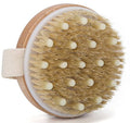 Body Brush with Solid Wood Handle, Wet and Dry Bath Brush for Body Cleansing,