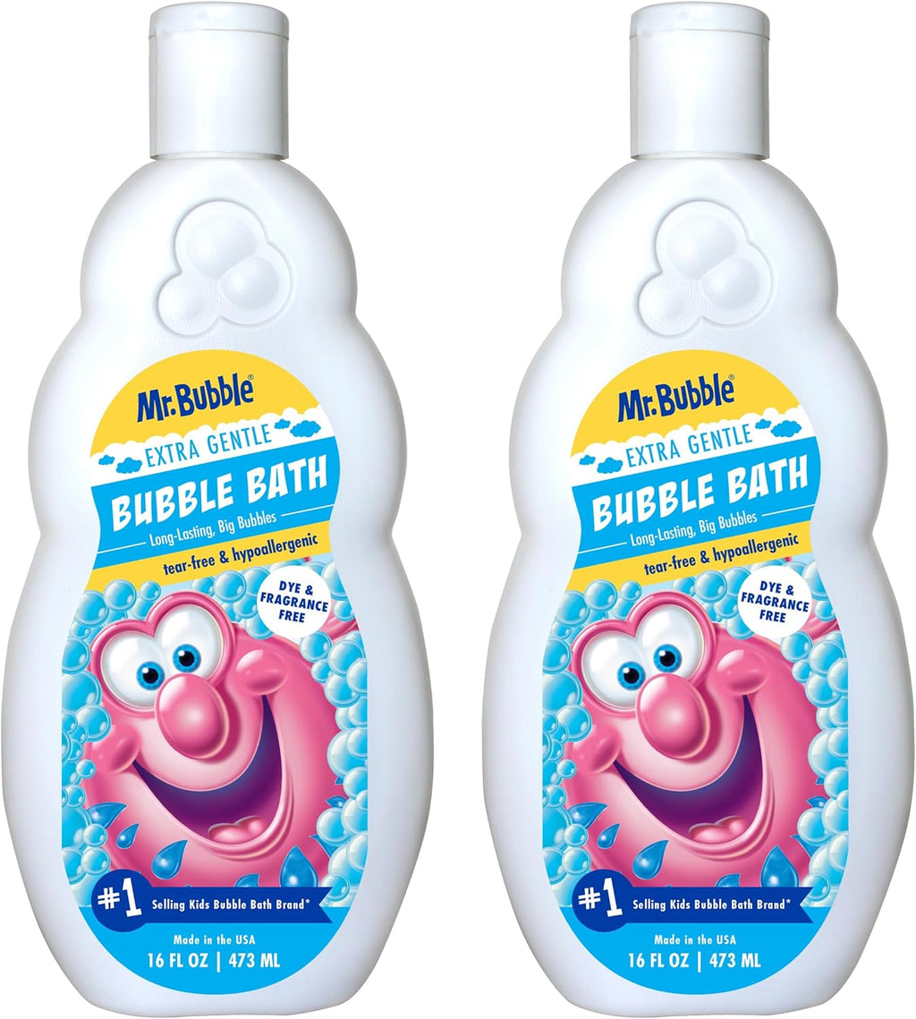 Extra Gentle Bubble Bath - Hypoallergenic, Tear Free Bubble Bath Solution Perfect for Sensitive Skin (Pack of 2 Bottles, 16 Fl Oz Each)