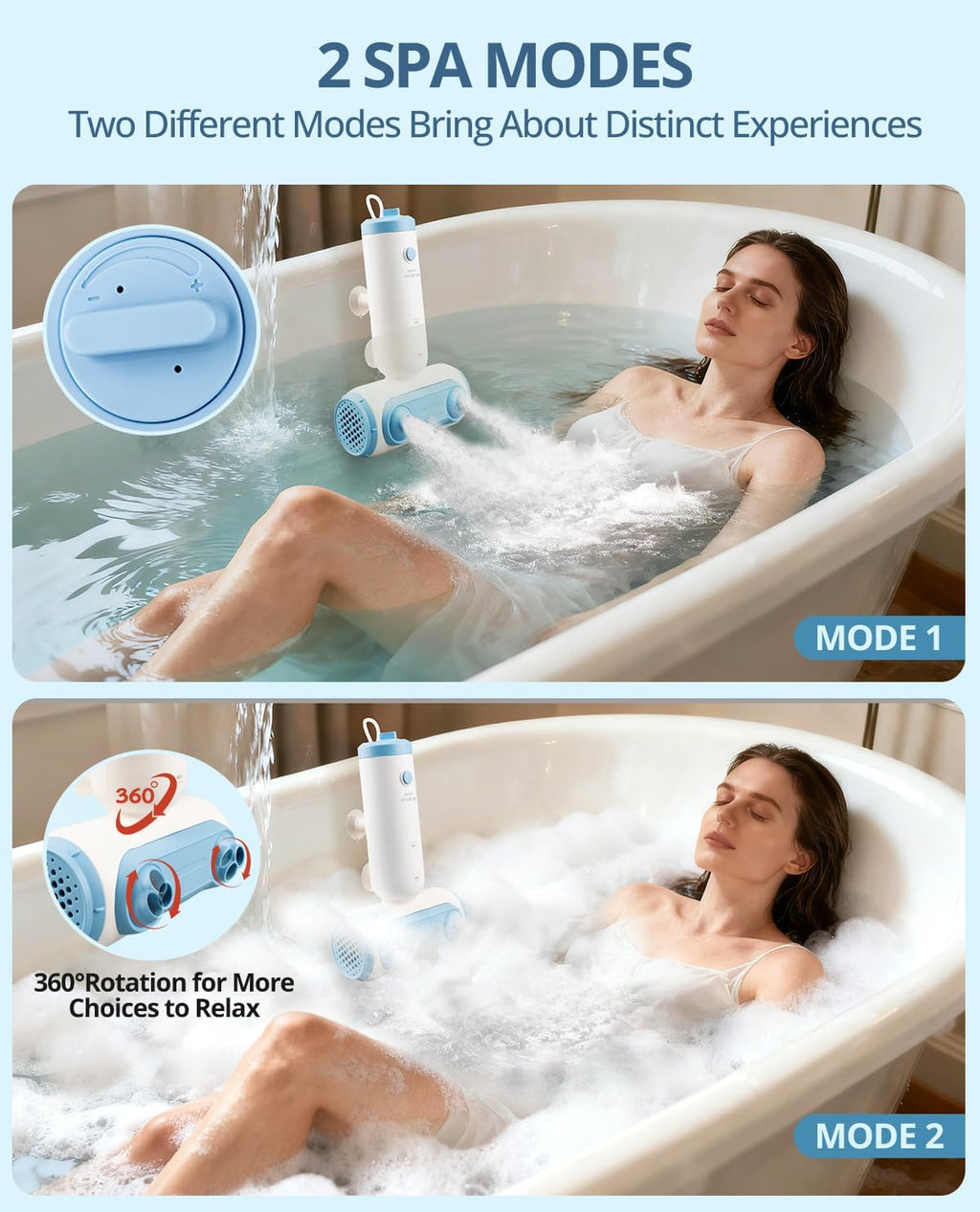 Bathtub Jets for Tub, Portable Jet Spa Bubble Machine (Corded)‌ | Bath Jets for Tub, Dual Hydro Jets, Bathtub Bubble Machine, Bath Jets for Bathtub