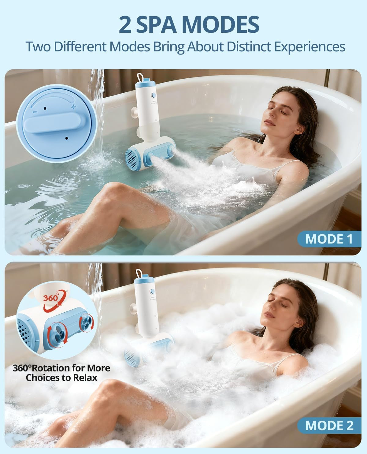 Bathtub Jets for Tub, Portable Jet Spa Bubble Machine (Corded)‌ | Bath Jets for Tub, Dual Hydro Jets, Bathtub Bubble Machine, Bath Jets for Bathtub