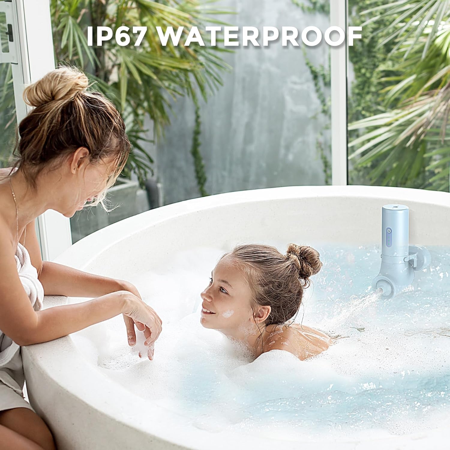 Bath Jet Spa, Bath Jet/Bubble Mode, Cordless Portable Bathtub Accessories with 3-Level Adjustable Speed, Bathtub Jets for Home Spa, Relaxing (Blue)