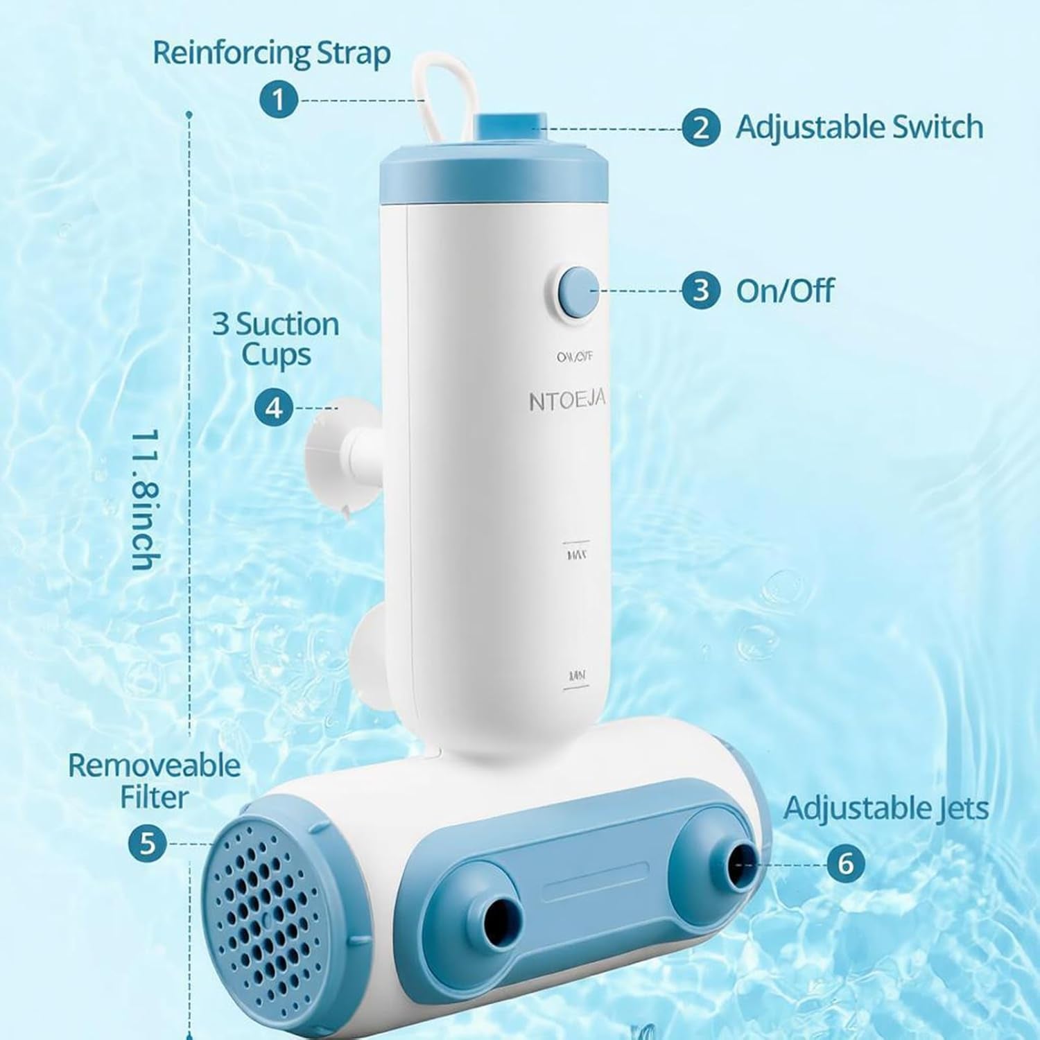 Bathtub Jets for Tub, Portable Jet Spa Bubble Machine (Corded)‌ | Bath Jets for Tub, Dual Hydro Jets, Bathtub Bubble Machine, Bath Jets for Bathtub