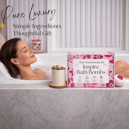12 Inspire Bath Bombs for Women & Girls – Flower Topped Bath Bombs Girls, Fun Bathbombs Set, Organic Bath Fizzers, Luxury Gift for Mothers Day, Birthday, Christmas, Easter or Self Care