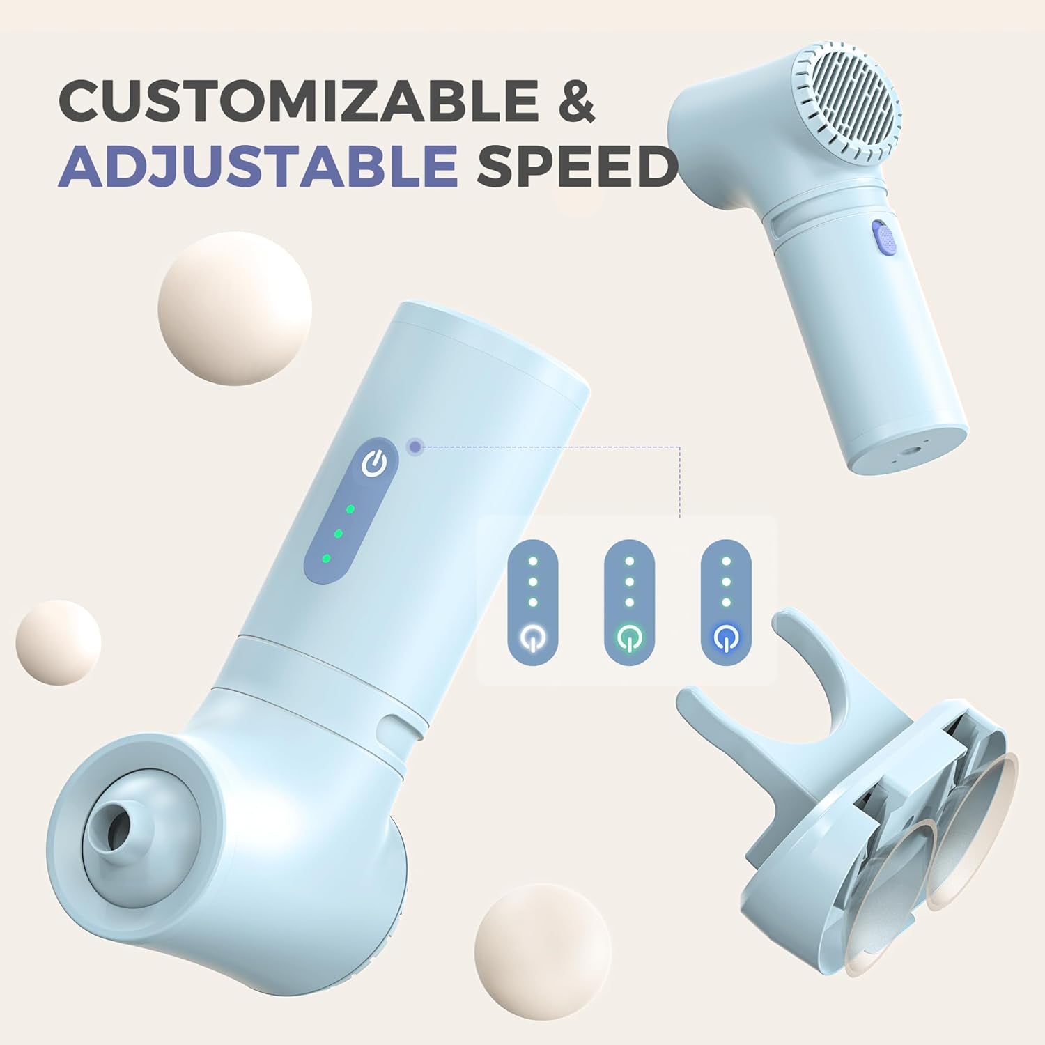 Bath Jet Spa, Bath Jet/Bubble Mode, Cordless Portable Bathtub Accessories with 3-Level Adjustable Speed, Bathtub Jets for Home Spa, Relaxing (Blue)